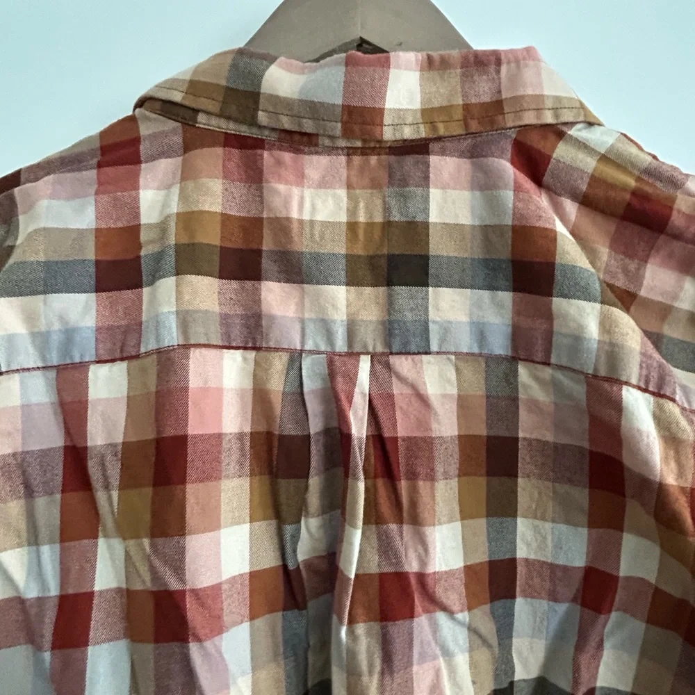 Patagonia Men’s Organic Cotton Plaid Shirt Brown Tan Size L